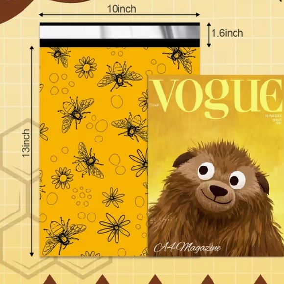 20ct 10x13 bee Polymailers - Picture 1 of 2